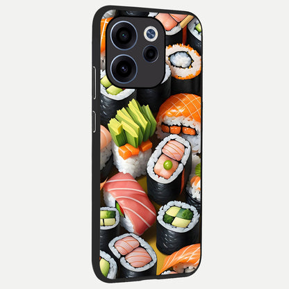  Sushi Food Pattern back cover For Oppo Reno 15c slim fit glass case with vibrant aesthetic design