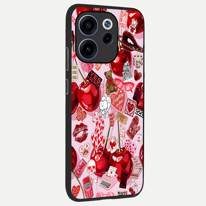 Sweet Cherry Chaos back cover For Oppo Reno 15c slim fit glass case with vibrant aesthetic design