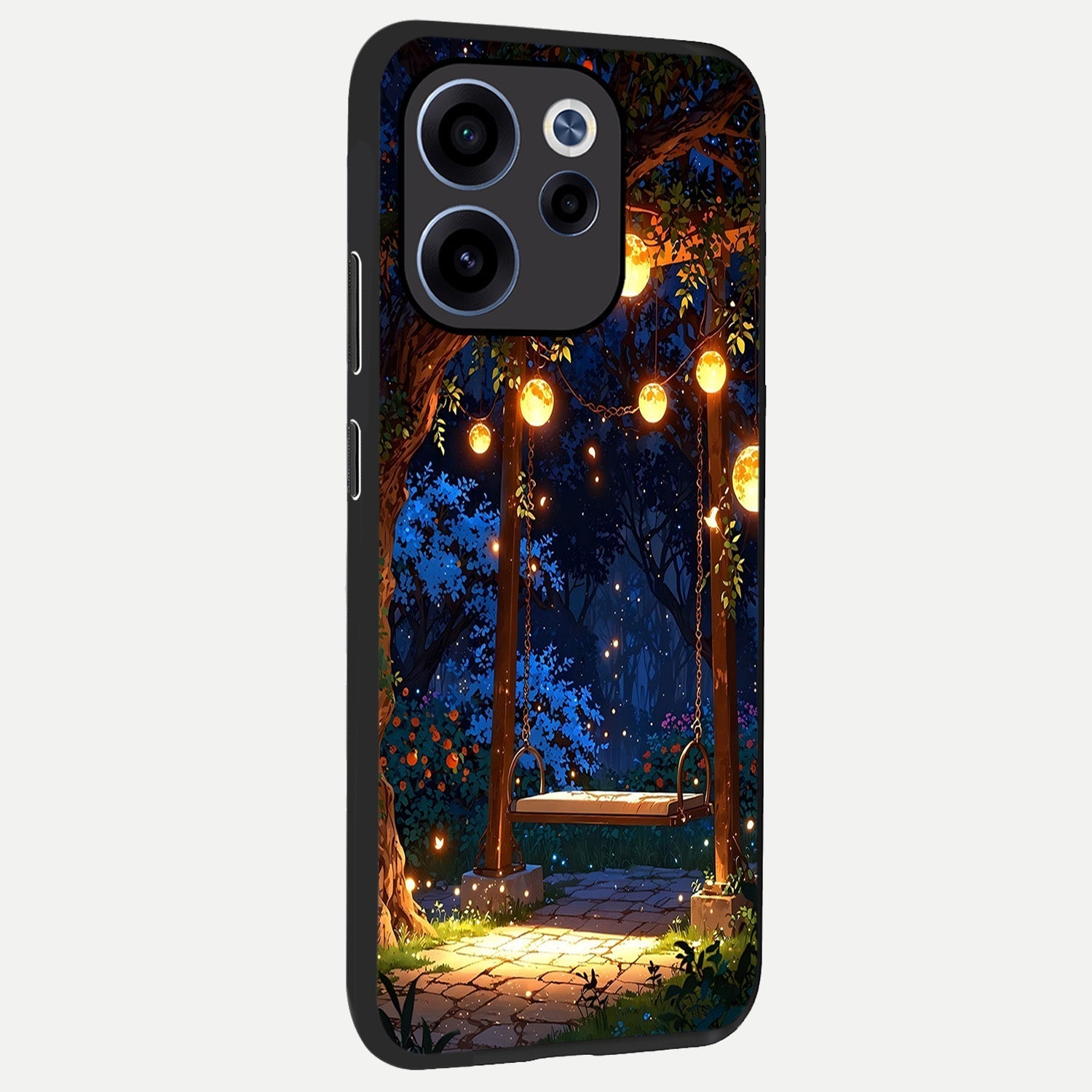  Twilight Garden Swing back cover For Oppo Reno 15c slim fit glass case with vibrant aesthetic design