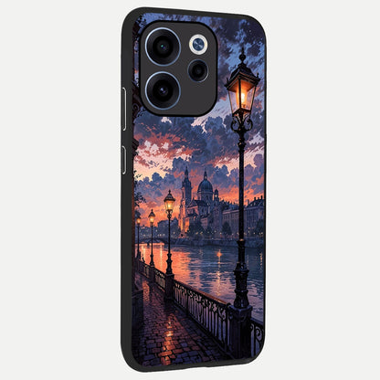  Twilight River Lights back cover For Oppo Reno 15c slim fit glass case with vibrant aesthetic design