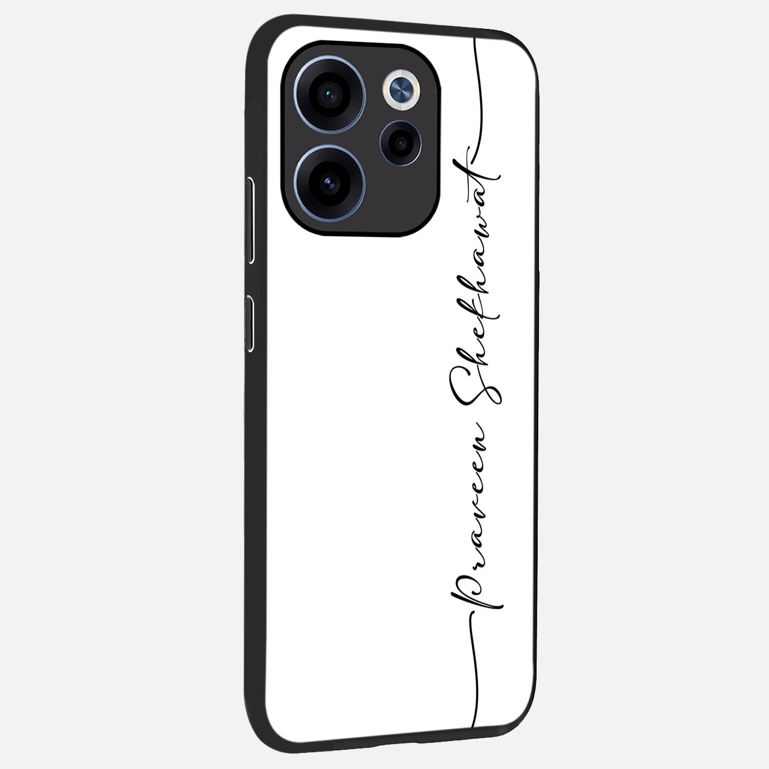  White Tune Custom Name back cover For Oppo Reno 15c slim fit personalized glass case with aesthetic design