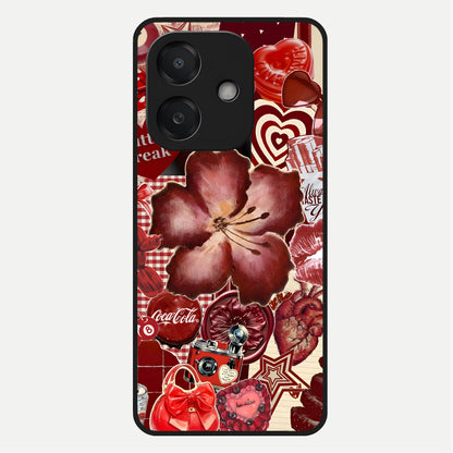  Aesthetic Little Freak Glass Case For Oppo A3x 5G back cover – full design glossy printed glass finish