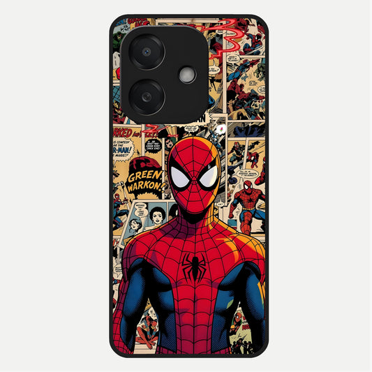  Aesthetic Spider Glass Case For Oppo A3x 5G back cover – full design glossy printed glass finish