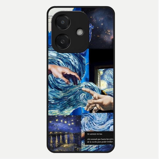  Aesthetic Vando Hands Glass Case For Oppo A3x 5G back cover – full design glossy printed glass finish