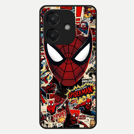  Aesthetic Wonder Spider Glass Case For Oppo A3x 5G back cover – full design glossy printed glass finish
