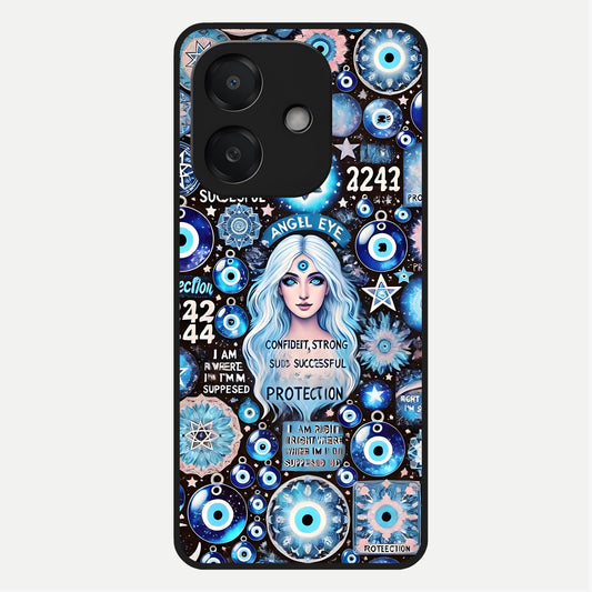  Angel Aura Shield Glass Case For Oppo A3x 5G back cover – full design glossy printed glass finish
