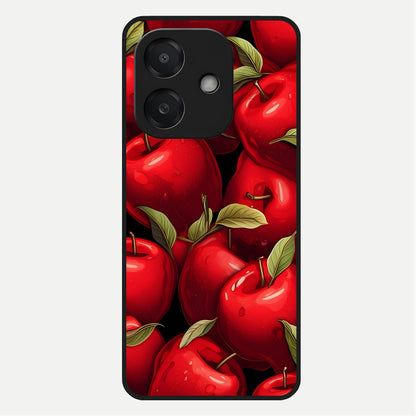  Apple Pattern Glass Case For Oppo A3x 5G back cover – full design glossy printed glass finish
