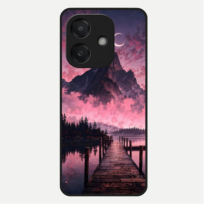  Beautiful Mountain View Glass Case For Oppo A3x 5G back cover – full design glossy printed glass finish