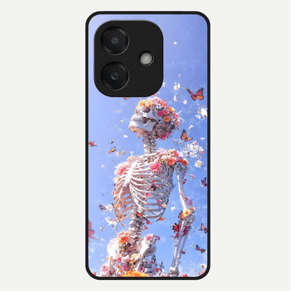  Bloom Beyond Bones Glass Case For Oppo A3x 5G back cover – full design glossy printed glass finish