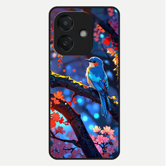  Blooming Water Drift Glass Case For Oppo A3x 5G back cover – full design glossy printed glass finish