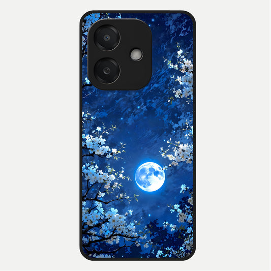  Blossom Moonlight Sky Glass Case For Oppo A3x 5G back cover – full design glossy printed glass finish