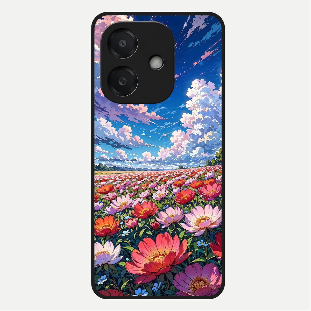  Blossom Sky Field Glass Case For Oppo A3x 5G back cover – full design glossy printed glass finish