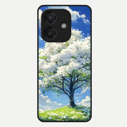  Blossom Sky Serenity Glass Case For Oppo A3x 5G back cover – full design glossy printed glass finish