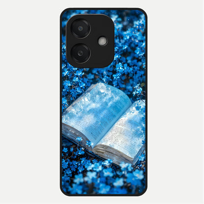  Blue Bloom Tales Glass Case For Oppo A3x 5G back cover – full design glossy printed glass finish
