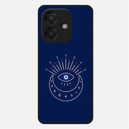  Blue Evil Eye Glass Case For Oppo A3x 5G back cover – full design glossy printed glass finish