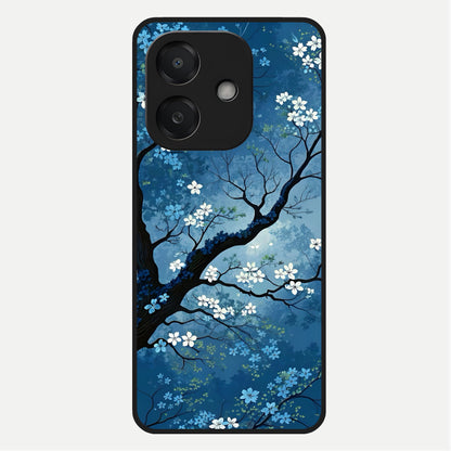  Blue Tree Serenity Glass Case For Oppo A3x 5G back cover – full design glossy printed glass finish