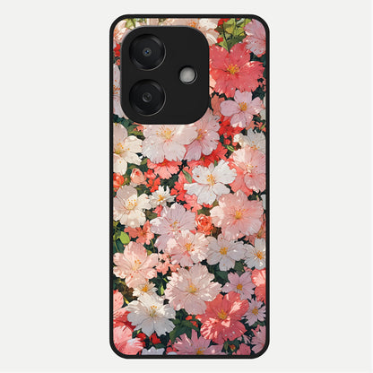  Blush Bloom Field Glass Case For Oppo A3x 5G back cover – full design glossy printed glass finish
