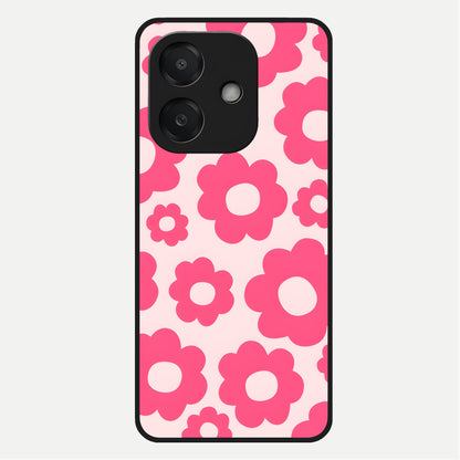  Blush Flower Pop Glass Case For Oppo A3x 5G back cover – full design glossy printed glass finish
