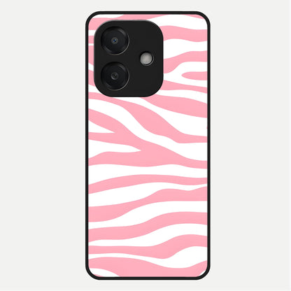  Blush Zebra Flow Glass Case For Oppo A3x 5G back cover – full design glossy printed glass finish