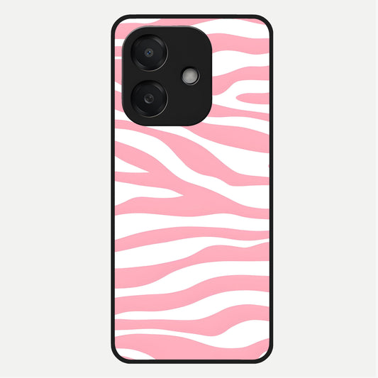  Blush Zebra Flow Glass Case For Oppo A3x 5G back cover – full design glossy printed glass finish