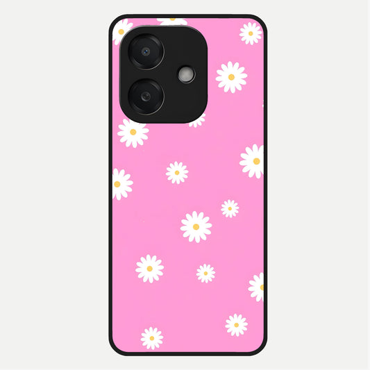  Bubblegum Daisy Pop Glass Case For Oppo A3x 5G back cover – full design glossy printed glass finish