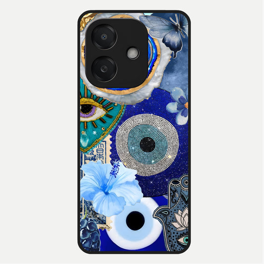  Celestial Blue Vision Glass Case For Oppo A3x 5G back cover – full design glossy printed glass finish
