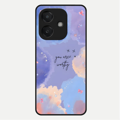  Celestial Cloud Magic Glass Case For Oppo A3x 5G back cover – full design glossy printed glass finish