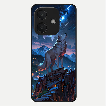  Celestial Wolf Howl Glass Case For Oppo A3x 5G back cover – full design glossy printed glass finish