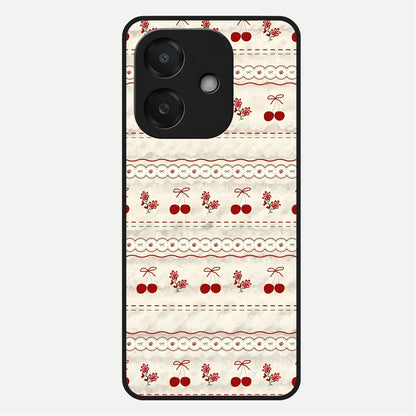  Cherry Bloom Charm Glass Case For Oppo A3x 5G back cover – full design glossy printed glass finish