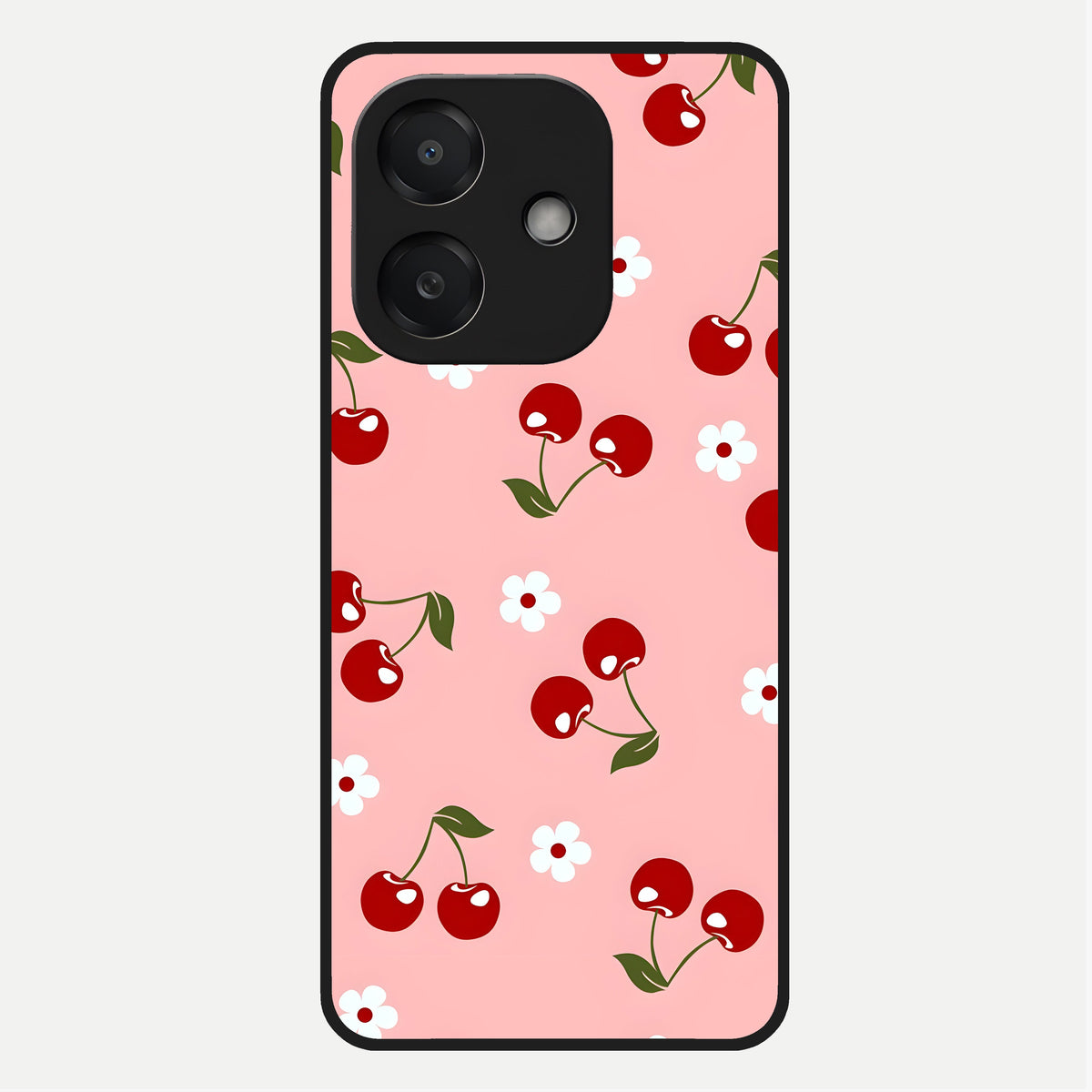  Cherry Love Mood Glass Case For Oppo A3x 5G back cover – full design glossy printed glass finish