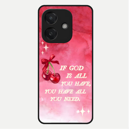  Cherry Quote Glass Case For Oppo A3x 5G back cover – full design glossy printed glass finish