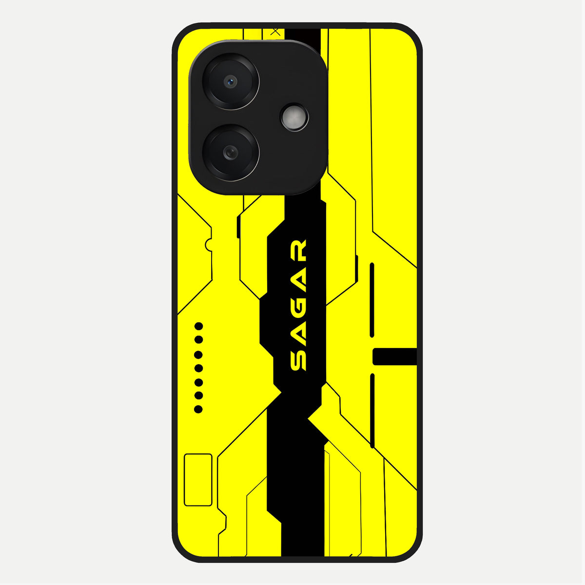  Circuit CYBERPUNK Custom Name Glass Case For Oppo A3x 5G back cover – full design glossy printed glass finish