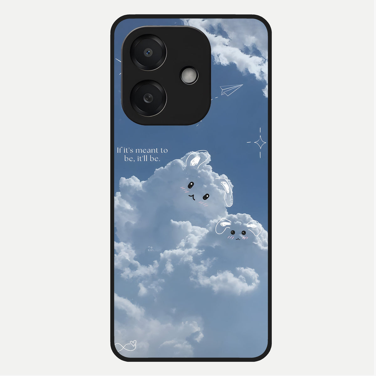  Cloud Bunny Dreams Glass Case For Oppo A3x 5G back cover – full design glossy printed glass finish