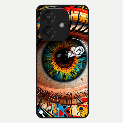  Colorful Eye Glass Case For Oppo A3x 5G back cover – full design glossy printed glass finish