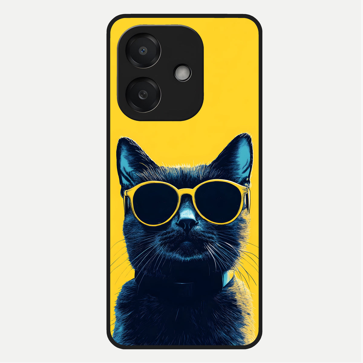  Cool Cat Vibes Glass Case For Oppo A3x 5G back cover – full design glossy printed glass finish