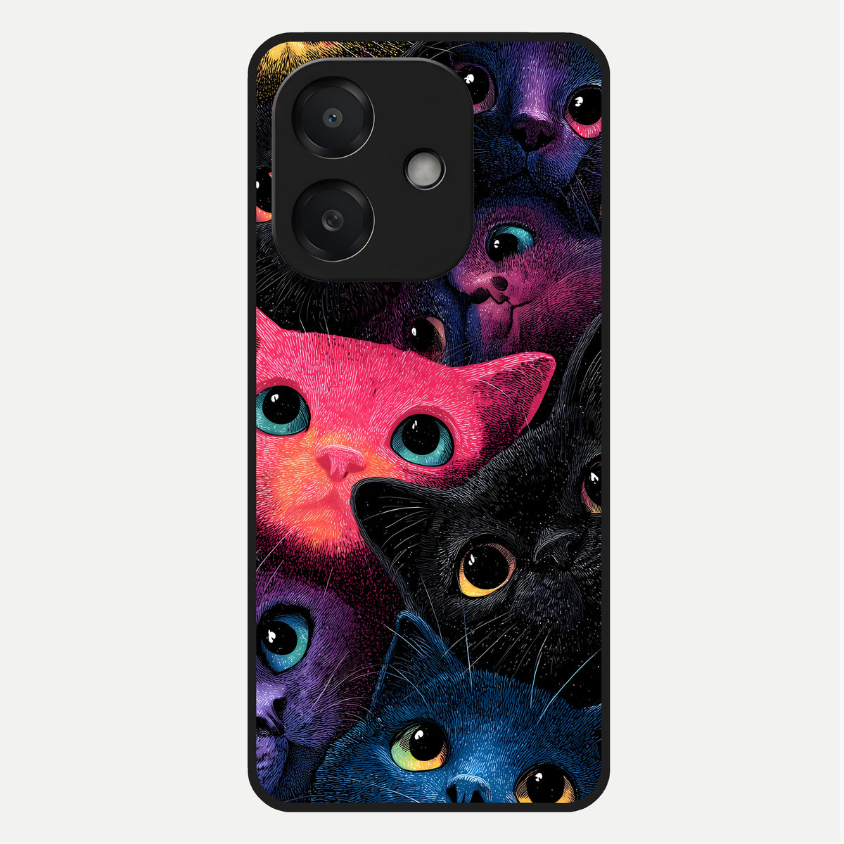  Cosmic Cats Dreams Glass Case For Oppo A3x 5G back cover – full design glossy printed glass finish