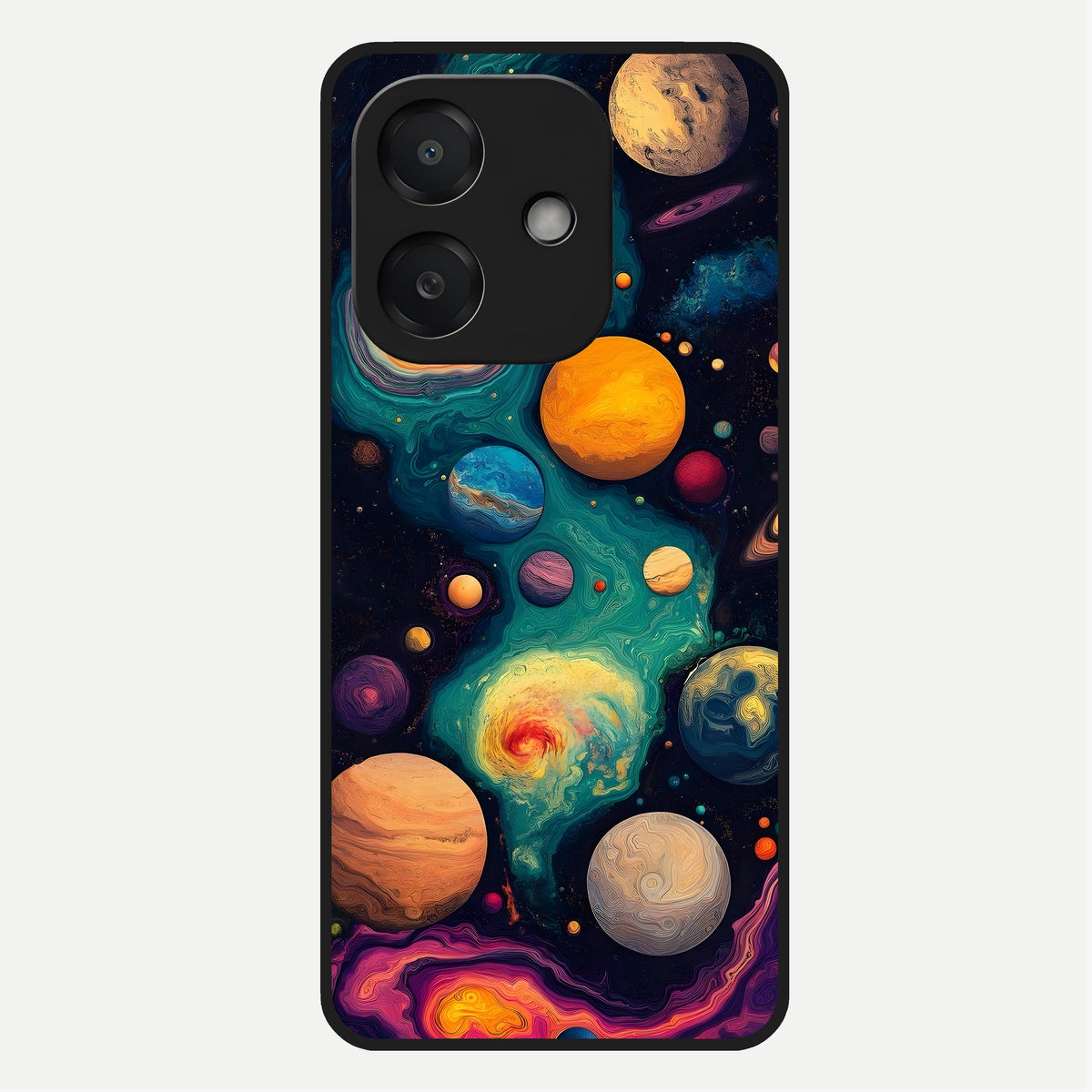  Cosmic Planet Journey Glass Case For Oppo A3x 5G back cover – full design glossy printed glass finish
