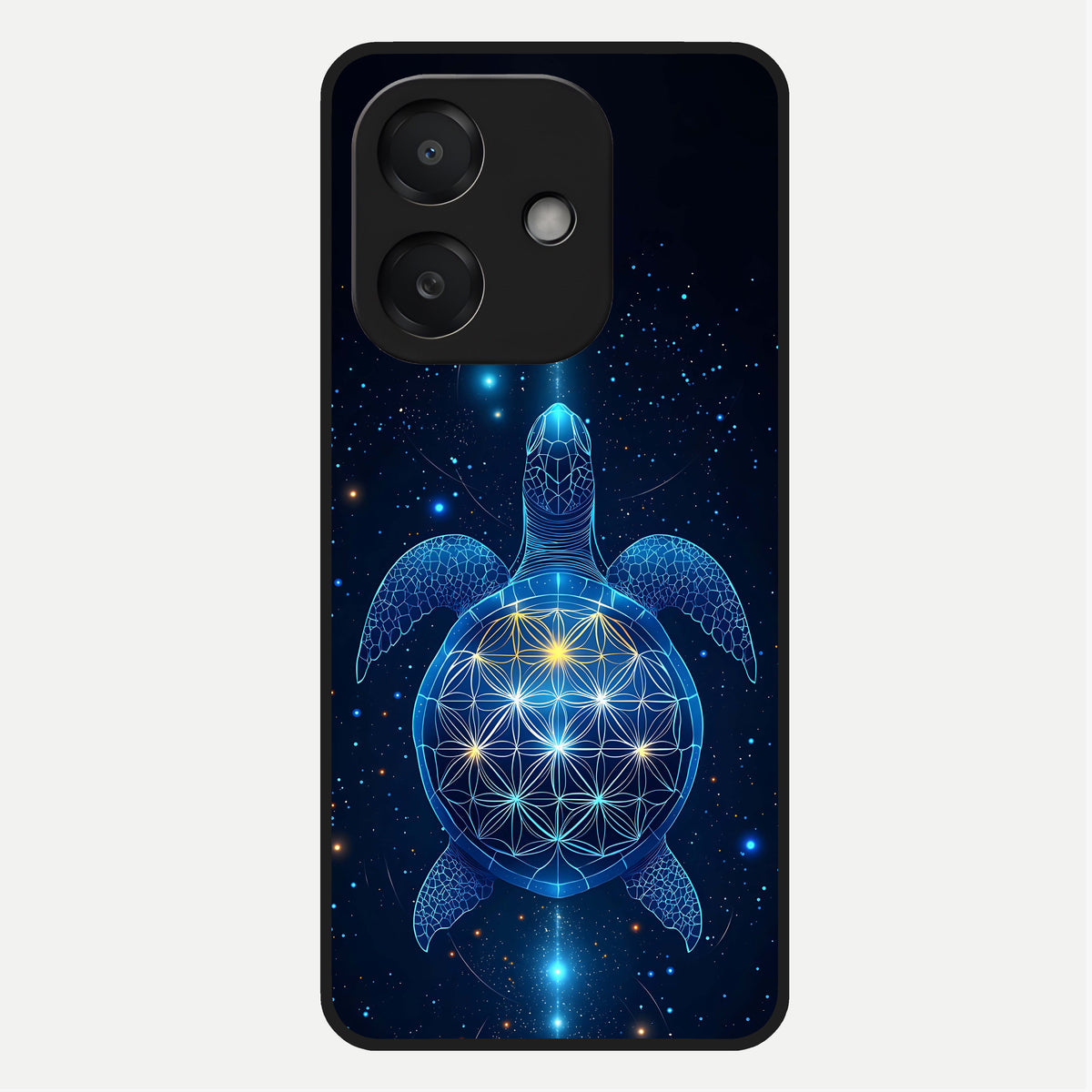 Crimson Blue Turtle Glass Case For Oppo A3x 5G back cover – full design glossy printed glass finish