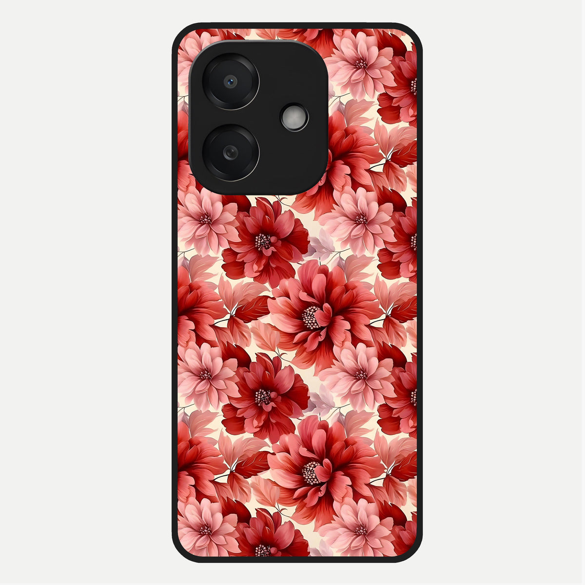  Crimson Love Petals Glass Case For Oppo A3x 5G back cover – full design glossy printed glass finish