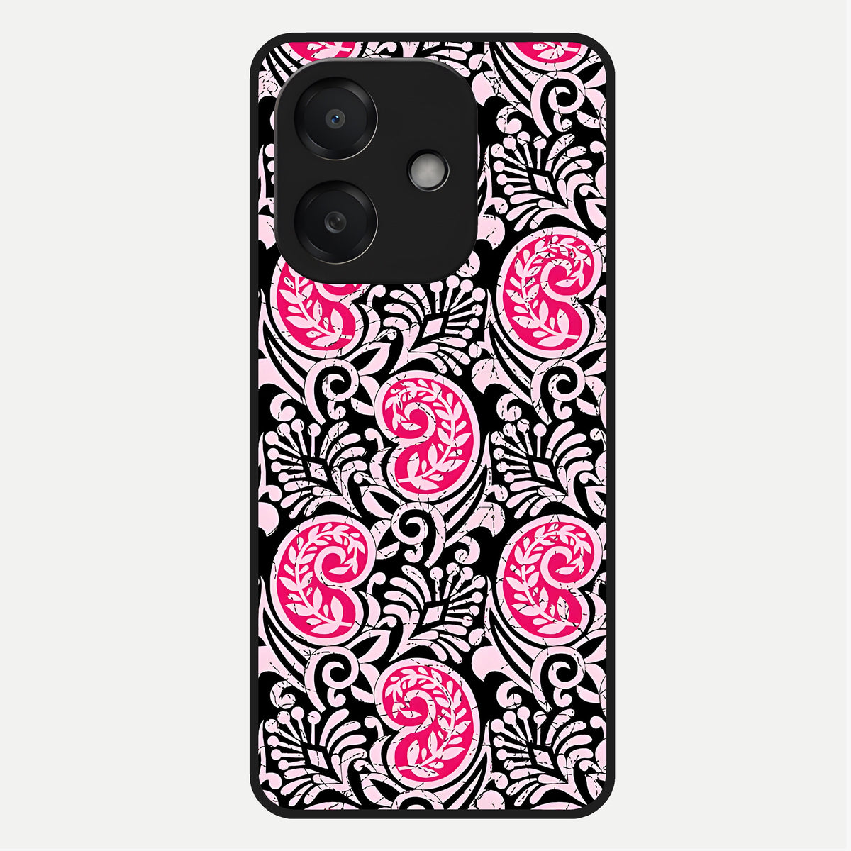  Crimson Paisley Charm Glass Case For Oppo A3x 5G back cover – full design glossy printed glass finish