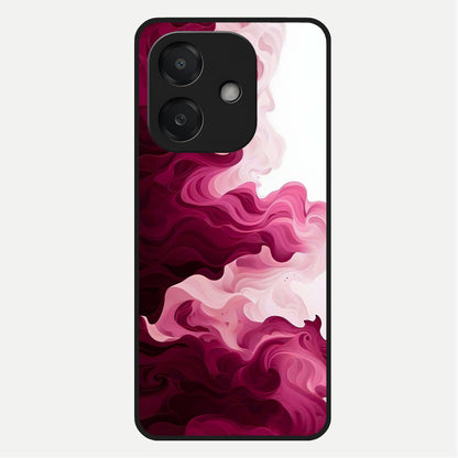  Crimson Wave Flow Glass Case For Oppo A3x 5G back cover – full design glossy printed glass finish