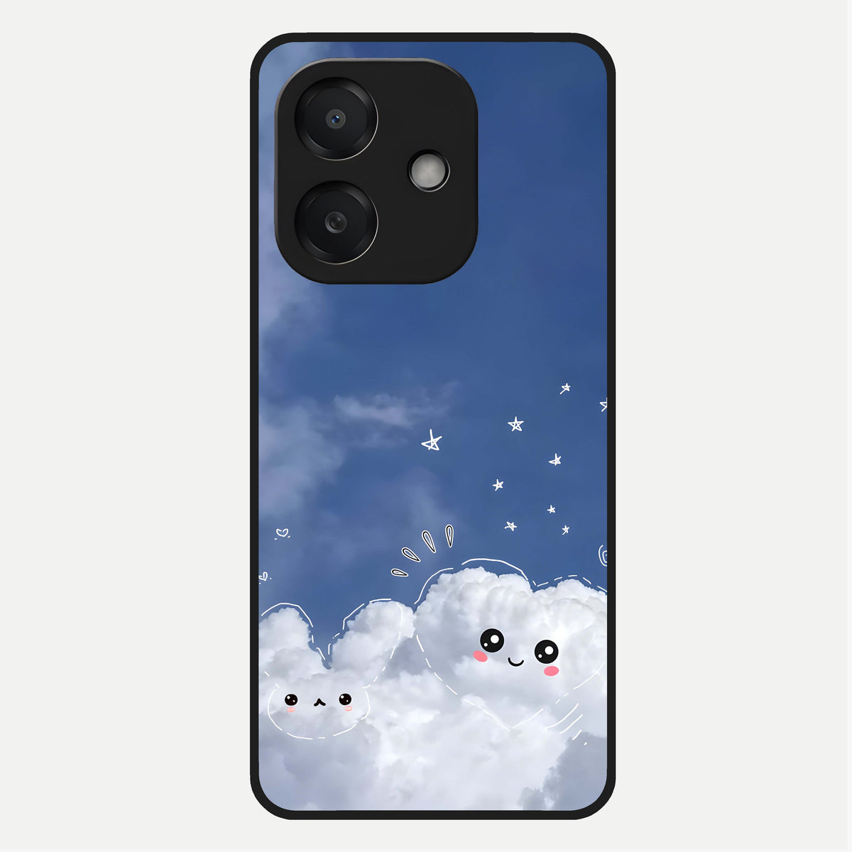  Cute Blossom Cloud Glass Case For Oppo A3x 5G back cover – full design glossy printed glass finish