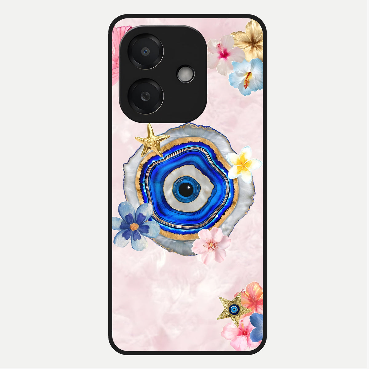  Divine Aura Bloom Glass Case For Oppo A3x 5G back cover – full design glossy printed glass finish