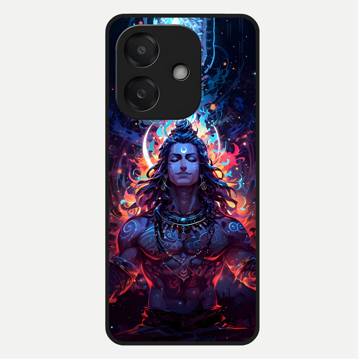  Divine Fire Shiv Glass Case For Oppo A3x 5G back cover – full design glossy printed glass finish