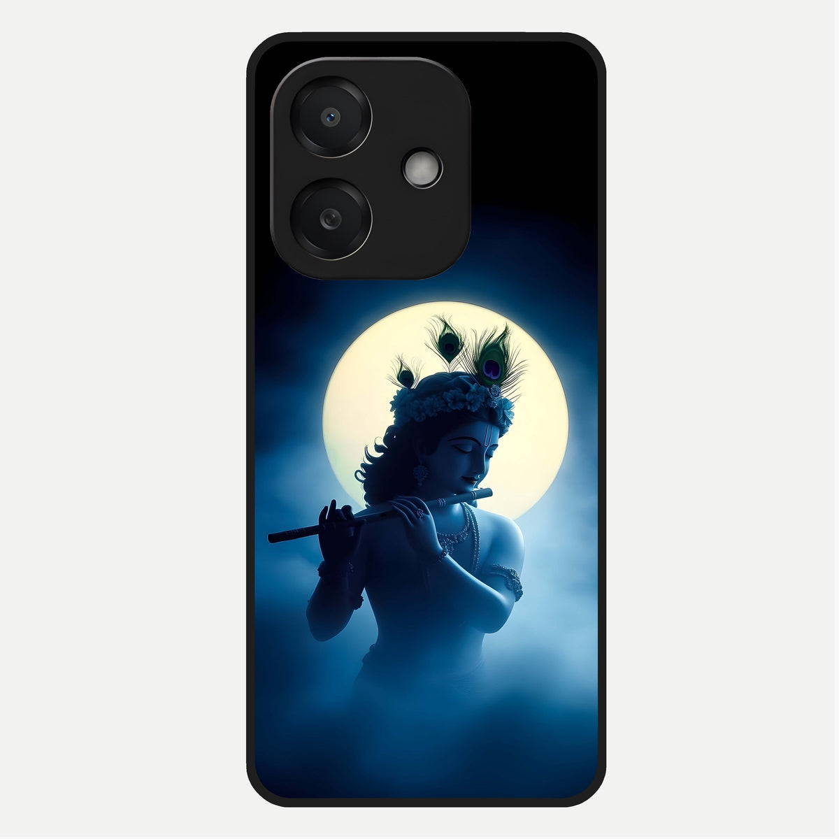  Divine Moon Flute Glass Case For Oppo A3x 5G back cover – full design glossy printed glass finish