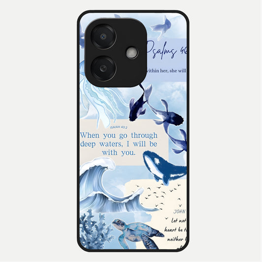  Faithful Ocean Promise Glass Case For Oppo A3x 5G back cover – full design glossy printed glass finish