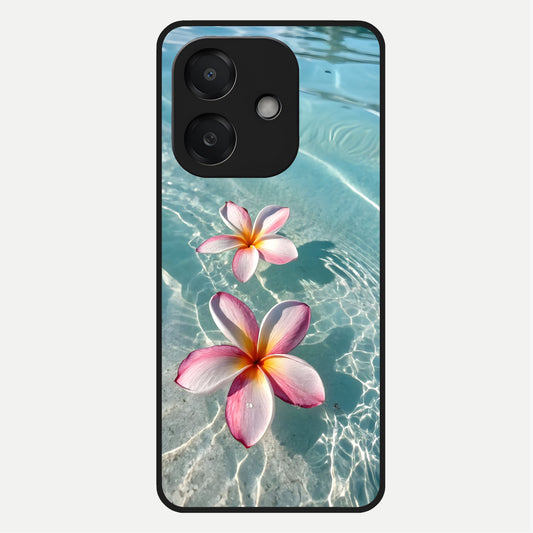  Floating Bloom Bliss Glass Case For Oppo A3x 5G back cover – full design glossy printed glass finish