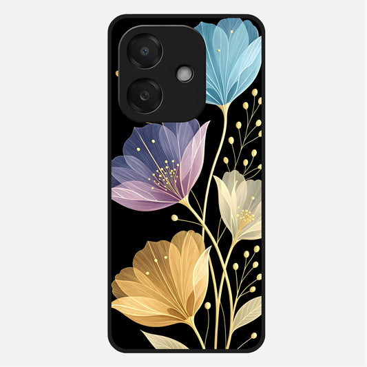  Flower Bloom Glow Glass Case For Oppo A3x 5G back cover – full design glossy printed glass finish