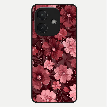  Flower Blush Bloom Glass Case For Oppo A3x 5G back cover – full design glossy printed glass finish