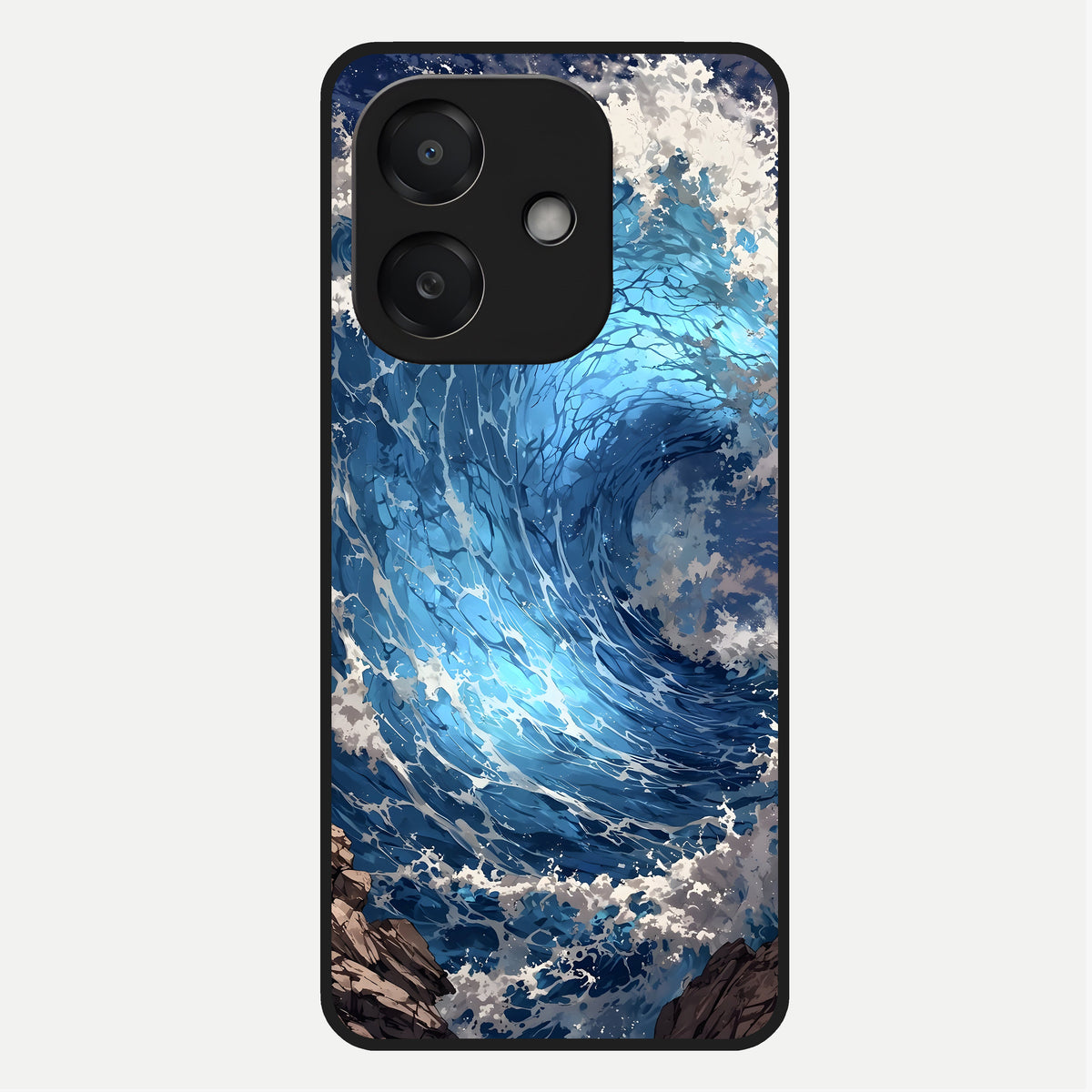  Giant Ocean Wave Glass Case For Oppo A3x 5G back cover – full design glossy printed glass finish
